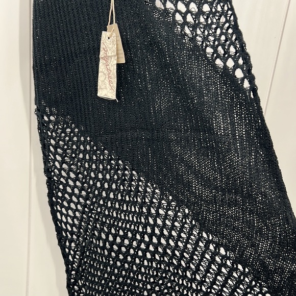 🆕Mystree Crochet Fringe Cover Up Dress Black Lightweight S, M & Large - Picture 4 of 8